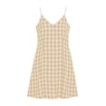 thumbnail image 5 of QSXADF Women Spaghetti Strap Dress Summer Mini Dress A Line Dress Spaghetti Strap Sleeveless Plaid V Neck Daily Casual Everyday Summer Dress For Women, 5 of 5
