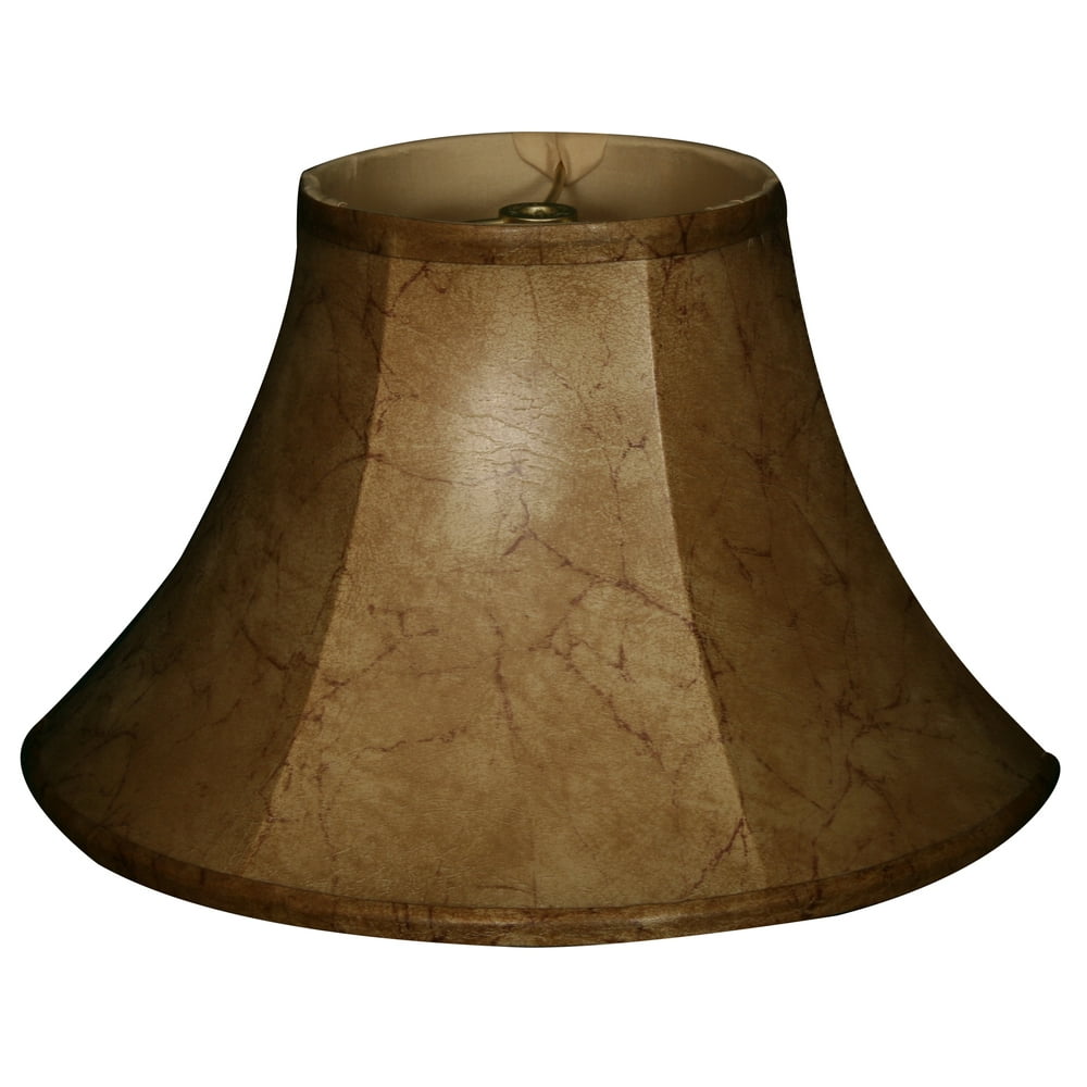 Royal Designs 13" Shallow Bell Lamp Shade Faux Rawhide