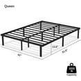 Flolinda Heavy Duty Queen Size Metal Platform Bed Frame Foldable Queen