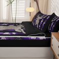 thumbnail image 5 of Manfei Rustic Moose Antler Zipper Full Size Comforter Sets with Fitted Sheet and 2 Pillowcases,Purple Camouflage Us Flag Zipper Bedding Set,Black Reversible,4pcs, 5 of 8