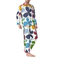 thumbnail image 3 of Bingfone Men'S Pajama Set 2 Piece Loungewear Pjs, Long Sleeve With Pajama Pants-Colorful Butterflies, 3 of 9