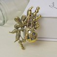 thumbnail image 4 of Flower Brooch Vintage Branch Flower Leaves Brooch pin Imitation Crystal Brooch, 4 of 6