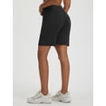 thumbnail image 2 of BALEAF Women's Bermuda Shorts Athletic Running Shorts Quick Dry High Waisted Workout Gym Shorts with Zipper Pockets Walking Casual Black L, 2 of 7
