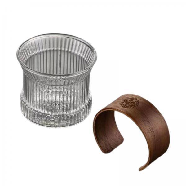 jifeng 6xGlass Cup Classic with Cup Sleeve Drinkware Multipurpose Transparent for Tea
