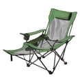 thumbnail image 1 of KFFKFF Reclining Camping Chair, 4 Adjustable Positions, Portable Folding Lounger for Adults, Mesh Beach Chair, Green, 1 of 9