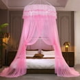 thumbnail image 4 of Uuiauoio Canopy Bed Mosquito Net,Dome Ceiling Mounted Princess Style Bed Curtain with Lace Trim,Foldable Floor Standing Canopy for Bedroom Decor,Breathable Mesh Fabric for Double and Queen Size Beds, 4 of 6