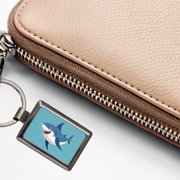 Shark Smiling Metal Rectangle Keychain