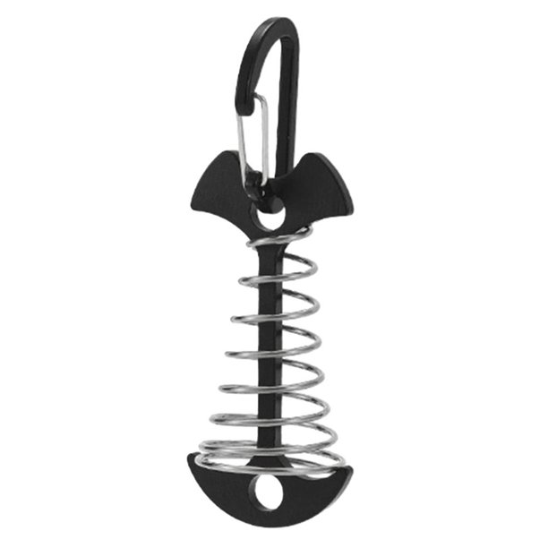 Fishbone Nail Rope Hebilla Camping Ground Portable Spring Hook Wind Black JShteea El nuevo