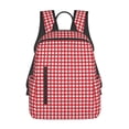 thumbnail image 1 of Balery Red Checkboard Mochila ligera para hombre y mujer: duradera e impermeable, ideal para la escuela, el trabajo, viajes y uso diario., 1 of 7
