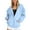 Sky Blue, variant on Womens Hoodies For Women Fall Jacket Oversized Pocket Sweatshirt Casual Zipper Track Jacket Solid Color Long Sleeve Hooded Top Soft Comfortable Polyester 3Xl Sweatshirt For Women