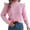 Pink, variant on Ediodpoh Womens Sweaters Solid Round Neck Long Sleeved Stand up Collar Pullover Casual Top Soft White S