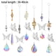 thumbnail image 2 of 7 piezas de atrapasueños de cristal de mariposa, candelabro de cristal, decoración de prisma, ventana de jardín, coche, boda, 2 of 5