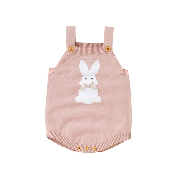 Blotona Baby Girl Boy Knit Rompers Bunny Sleeveless Sweater Bodysuit Jumpsuit My 1st Easter Outfit Cute Infant Sping Fall Clothes