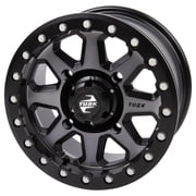 (4 pack) 4/156 Tusk Uinta Beadlock Wheel 15x7 4.0 + 3.0 Gunmetal/Black for Kawasaki Mule Pro-Fxt Ranch Edition Platinum 2022-2023