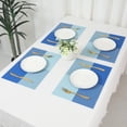 thumbnail image 7 of REGALWOVEN Placemats Set of 8, Placemats for Kitchen Dining Table Decor Washable Heat Resistant Table Placemats Wipeable Place Mat Blue 18*12in, 7 of 7