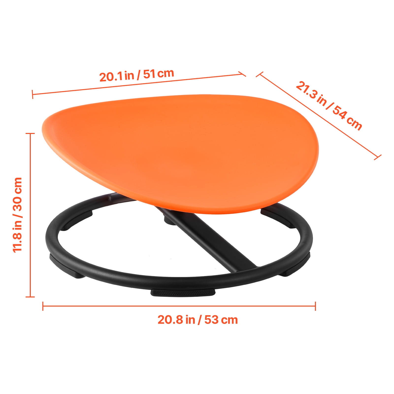VEVOR Kids Swivel Chair, 220 lbs Capacity, Sensory Spinning Chair, Autistic Kids Sensory Toy Seat with Non-Slip Metal Base, Round Shape Toddler Sit & Spin Seat for Coordination Balance Focus, Orange
