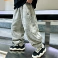 thumbnail image 2 of Girls Sweatpants Boy Athletic Pants with Pockets Drawstring Pants Light Gray Pants for Boys Size 6-7 Years Sweatpants, 2 of 9