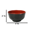 thumbnail image 2 of Set Of 6 Red And Black Round Ridged Small Soup Salad Rice Melamine Bowls 4"D, 2 of 9