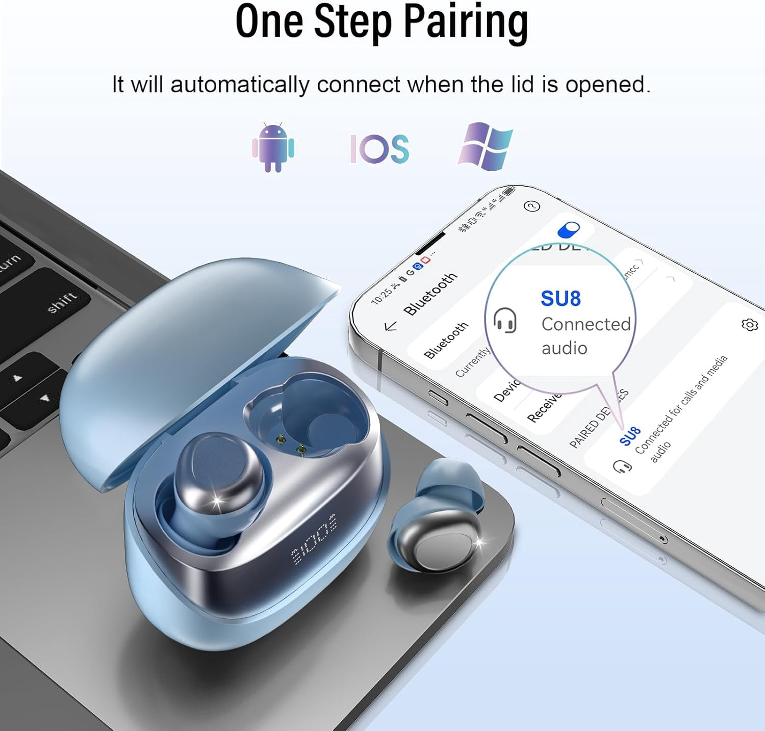 Sleep Earbuds, Noise Cancelling Wireless Ear buds for Side Sleepers, Bluetooth 5.4 in Ear Light-Weight Mini Headphones, 47H Playtime Clear Calls Earphones for Sleeping, Exercising, Working, Hiking
