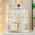 thumbnail image 1 of Vitrina transparente para muñecas, organizador giratorio de 360 ​​grados, práctica caja de almacenamiento para centro de mesa, vitrina para muñecas coleccionables. amarillo con tapa, 1 of 8