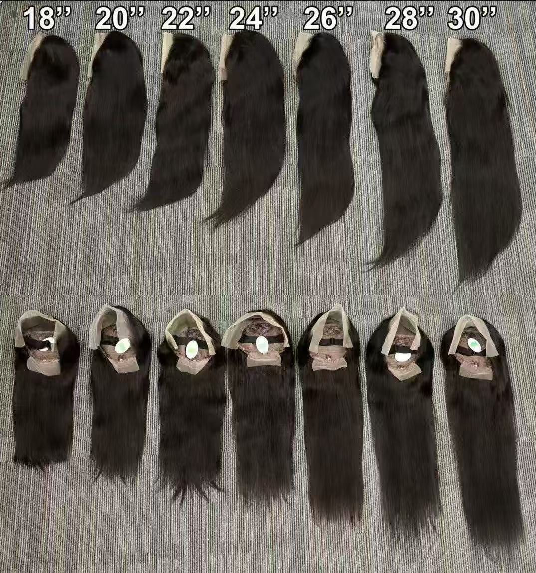 13x4 Full Frontal Lace Glueless STRAIGHT 200% High-Density Pre-Plucked Human Hair Wigs Long Hair from 18inch to 30inch with Natural Color