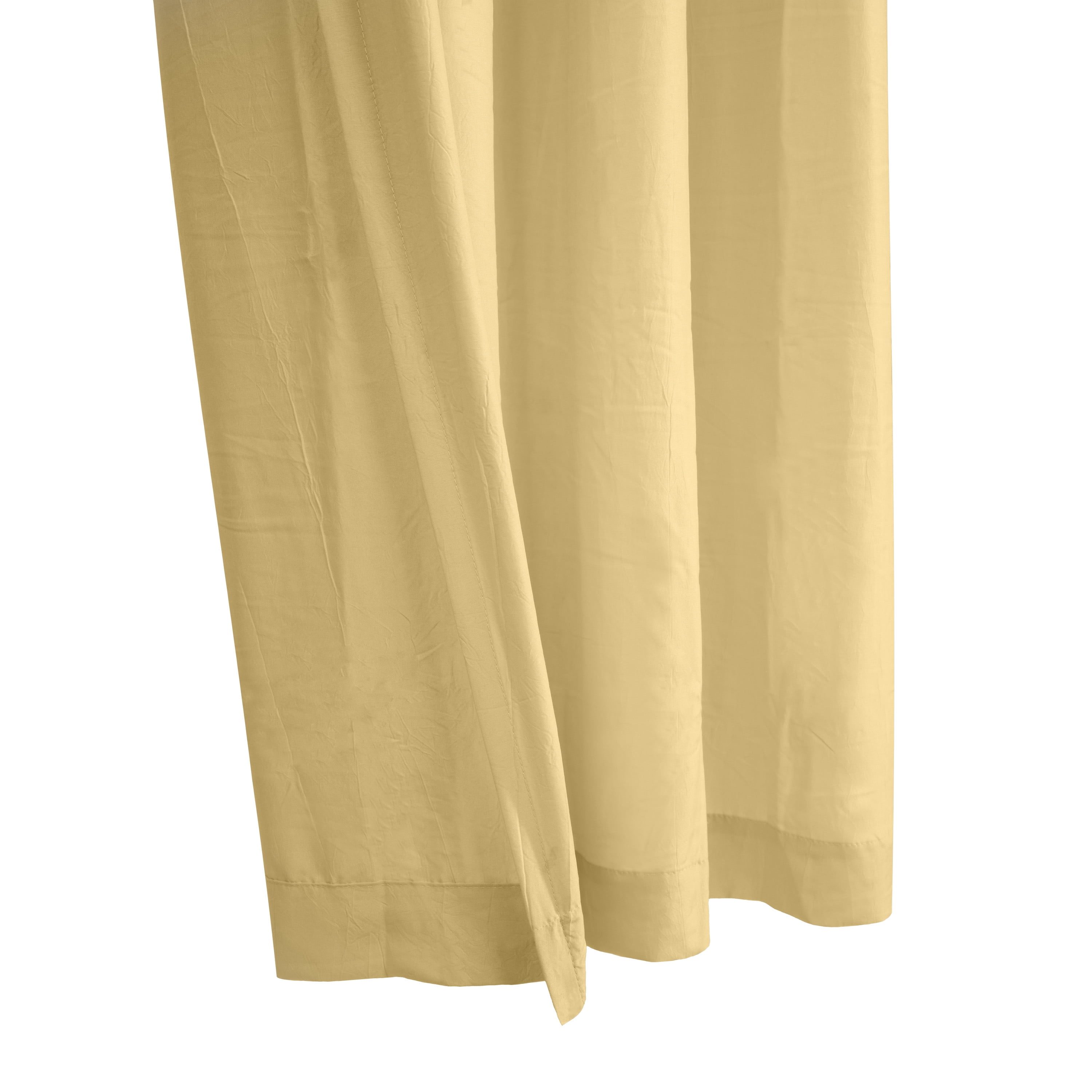 Hannah Crinkle Textured Microfiber Curtain Panel 52" x 63" in Yellow