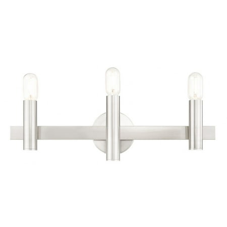 

3 Light Bathroom Light in Mid Century Modern Style 23.5 inches Wide By 10.75 inches High-Brushed Nickel Finish Bailey Street Home 218-Bel-4188583