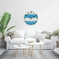 thumbnail image 4 of Beach Themed Blue Wall Clocks Battery Operated 12 inch Silent Coastal Nautical Wooden Clock Decorative for Kitchen Living Room Office Bedroom, 4 of 8