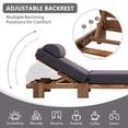 thumbnail image 6 of 78.8'' Outdoor Patio Chaise Lounge Chair, Acacia Wood Adjustable Recliner with Headrest and Retractable Side Tray, 3-Position Backrest, 400 lbs Capacity for Poolside Garden Beach, 6 of 7