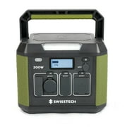 Swiss Tech 200W Portable Power Station, 193Wh, Solar Generator for Camping and Travel Emergency
