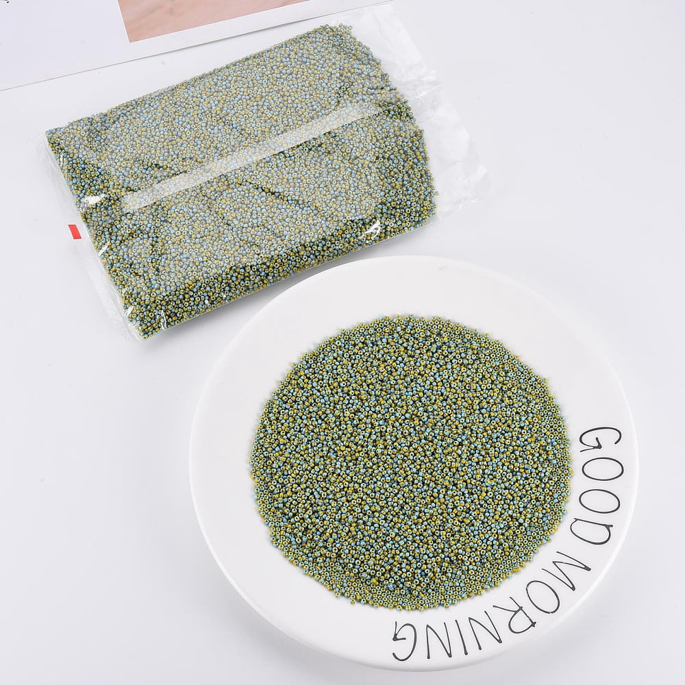 12/0 Glass Seed Beads Opaque Colours Seep Cyan 2mm hole: 0.8mm
