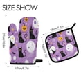 thumbnail image 2 of Yayeee Oven Mitts and Pot Holder Set of 4 Heat Resistant Kitchen Gloves Baking Hot Pad, Purple Halloween Pattern, 2 of 5
