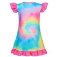 thumbnail image 6 of Jurebecia Girls Nightgowns Rainbow Sleepwear Night Sleep Dress Flutter Sleeve Pajamas Little Kids Toddler Soft Nightgown 120 cm 5-6 Years, 6 of 11