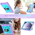 thumbnail image 5 of AVAWO Case for Samsung Galaxy Tab A9+ Plus 11 Inch 2024 with 360° Swivel Handle Strap Cover with Lanyard,Purple+Teal, 5 of 9