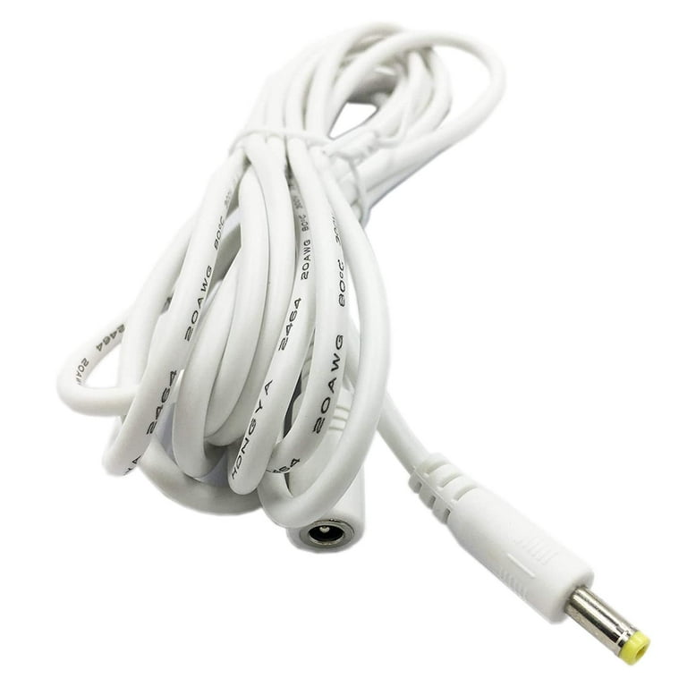Extension Power Cord Replacement for 15W Alexa Dot 3rd Gen, Dot 4th Gen,  Show 5 and TV Cube -10ft Long Cable White 