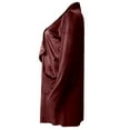 thumbnail image 4 of Women'S Solid Long Sleeve Velvet Jacket Open Front Cardigan Coat with Pockets Outerwear Wine Red XL, 4 of 6