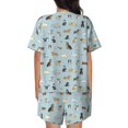 thumbnail image 4 of Womens Pajama Sets With Pocket, Cartoon Doodle Puppy Lounge Sets Short Sleeve Sleepwear PJ Sets for Women, 4 of 6