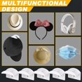 thumbnail image 3 of Hat Rack for Wall (10-Pack),Hat Racks for Baseball Caps, Adhesive Hat Hooks for Wall, No Drilling Hat Organizer,Strong Hat Hanger, 3 of 8