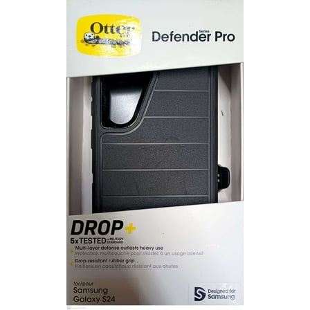 OtterBox Defender Pro Series Case and Holster For Samsung Galaxy S24-Black