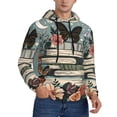 thumbnail image 2 of Daiia Vintage Art Butterfly Flower for Men's Fashion Hoodies & Sweatshirts with Kangaroo Pocket Hooded Sweatshirt Breathable & Moisture Wicking-Medium, 2 of 7
