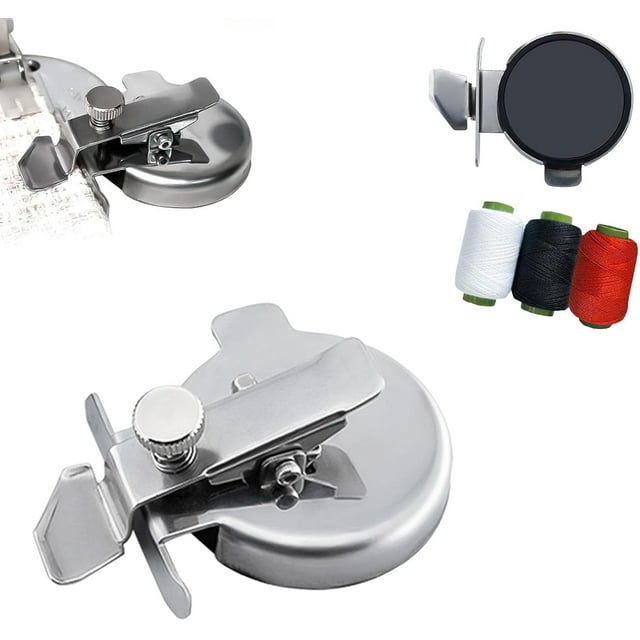 Adjustable Round Magnetic Seam Guide, New Multi-Functional Magnetic Guide Clamps, Adjustable Thickness Screw, Curved Edge Design for Rounded Hems, Collars, and Circle Sewing (1PCS)