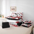 thumbnail image 6 of Manfei Abstract Geometric Dots 7pcs Bedding Comforter Set,Graffiti Circle Queen Bedding Sets,Red Black White Queen Sheet Sets For Kids,Ultra Soft Home Decor Reversible, 6 of 8