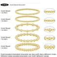 thumbnail image 5 of Gold Bracelets for Women, 14K Gold Plated Beaded Bracelets Gold Stretch Bead Ball Bracelet Stack Set Adjustable Gold Jewelry for Women, 5 of 5