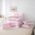 thumbnail image 6 of Feelyou Cartoon Rainbow Unicorn Twin Bedding Sets 7pcs for Kids, Stars Clouds Girl Bedding Comforter Set, Psychedelic Galaxy Sheet Sets, Pink, 6 of 8