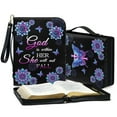 thumbnail image 4 of ZUXONGSY Fantasy Butterfly Mandala Print PU Leather Bible Cover for Women Men God is Within Her Bible Carrying Case with Detachable Wristlet Strap Bible Accessories for Daily Commuter, L, 4 of 7