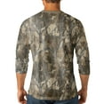 thumbnail image 3 of Lumtrix Mens Camouflage Henley Shirts 3/4 Sleeve Sleeve Camo Sport Summer Beach Casual Fitted Soft T-Shirt Gray L, 3 of 6