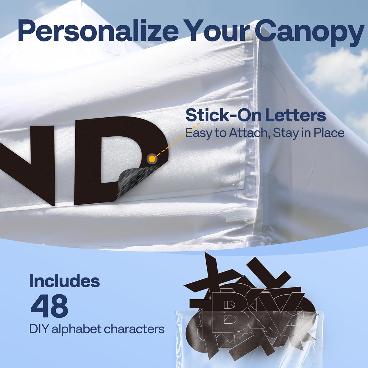 SPECSTAR White Commercial Tent 10' x 10' Instant Pop-up Straight Leg Canopy with Sidewalls & DIY Alphabet