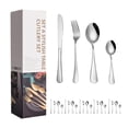 thumbnail image 1 of ¡Venta caliente! Juego de cubiertos de acero inoxidable, 24 piezas, cuchillo para carne, tenedor, cuchara, cubertería occidental, caja de regalo, 1 of 2