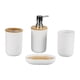 thumbnail image 3 of 4 piezas de accesorios de baño, taza de enjuague bucal, bandeja de jabón decorativa para regalo de inauguración de la casa blanco, 3 of 9