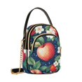 thumbnail image 7 of FORMRS Crossbody Bag for Women Quilted Travel Shoulder Cell Phone Purse with Chain Strap Handbag, Blue Apple Pattern, 7 of 7